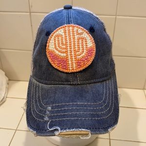 Judith March baseball style hat distressed